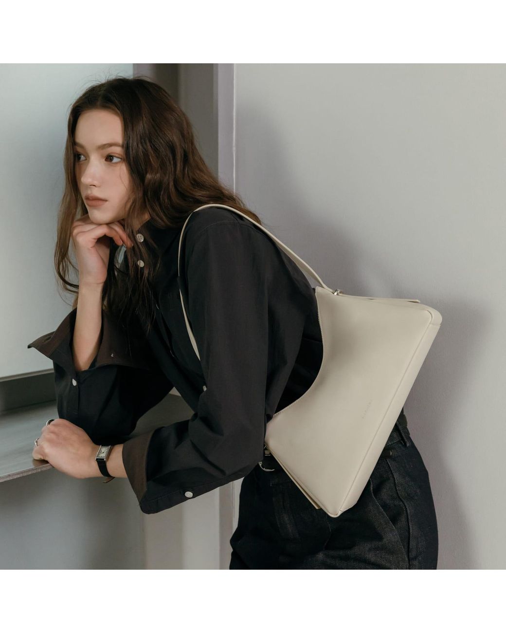 MARHEN.J Natural Solene Vegan Leather Shoulder Bag