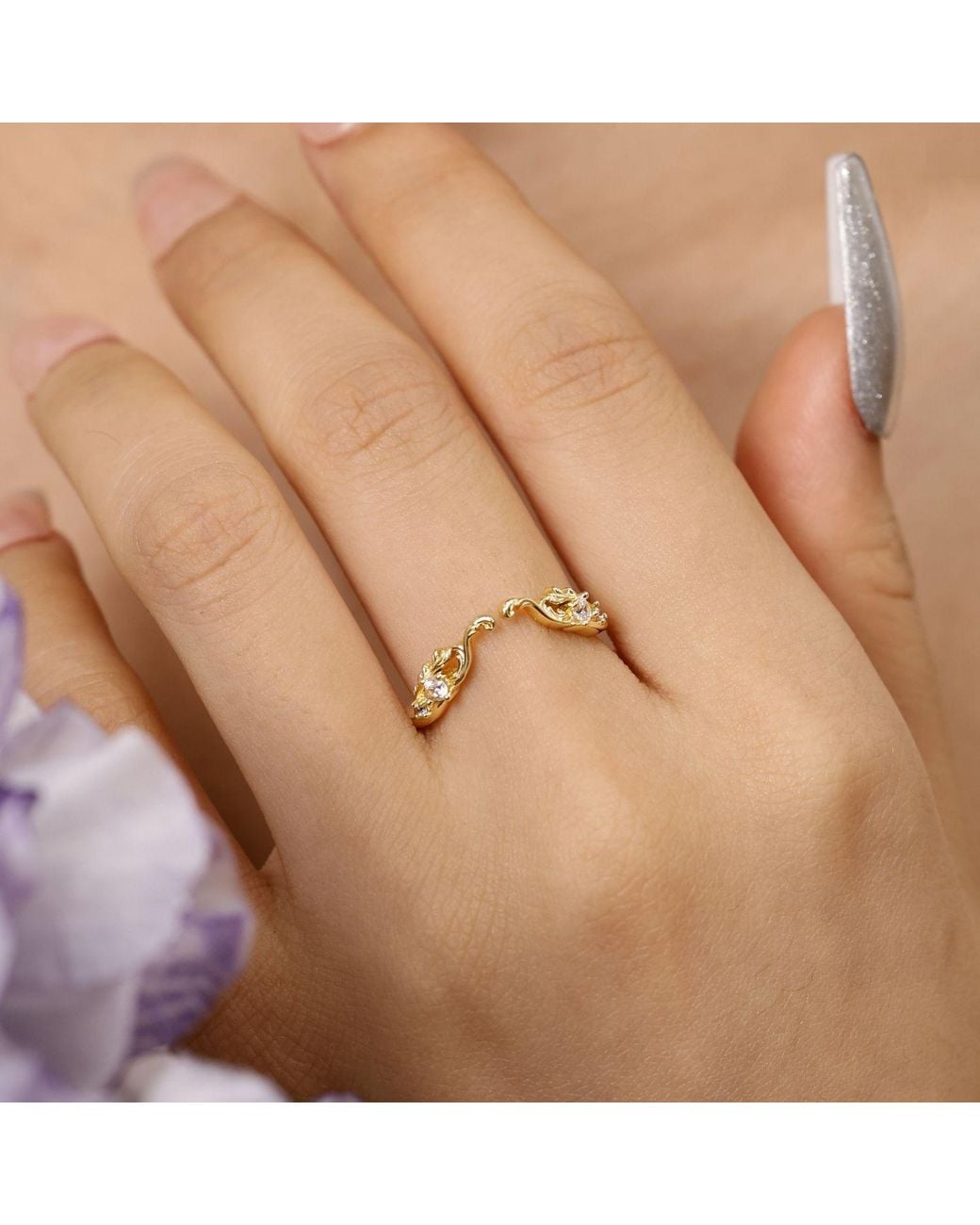 Azura Jewelry New York Metallic Dream Weaver Stacking Band Vermeil