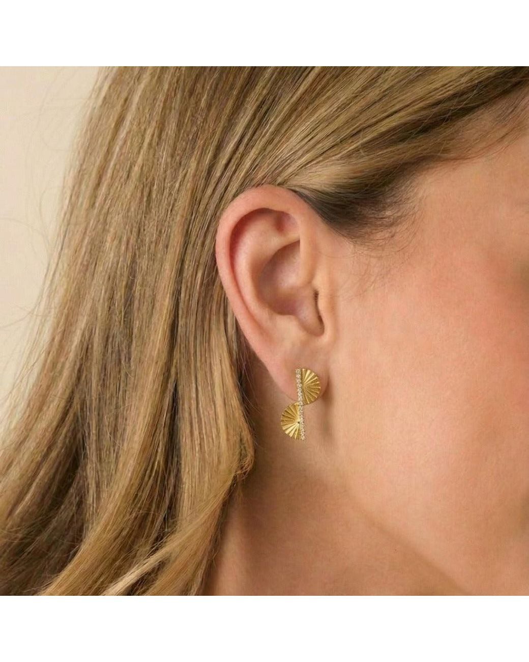 With Love Darling Metallic Fan Leaf Earrings
