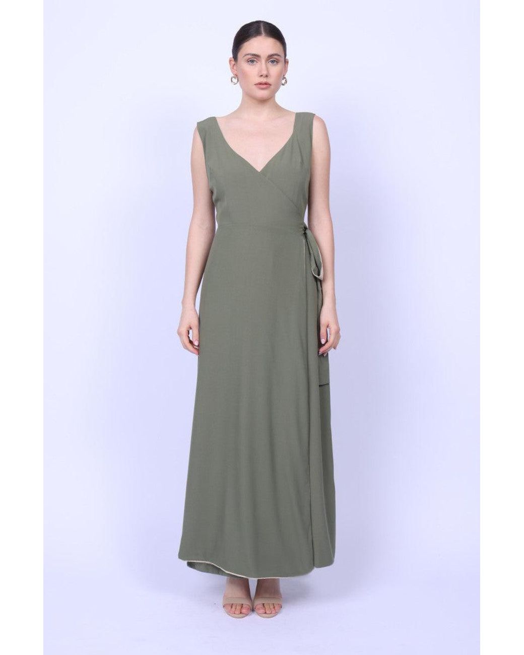 Mary Dickow Green Neutrals Malaika Dress