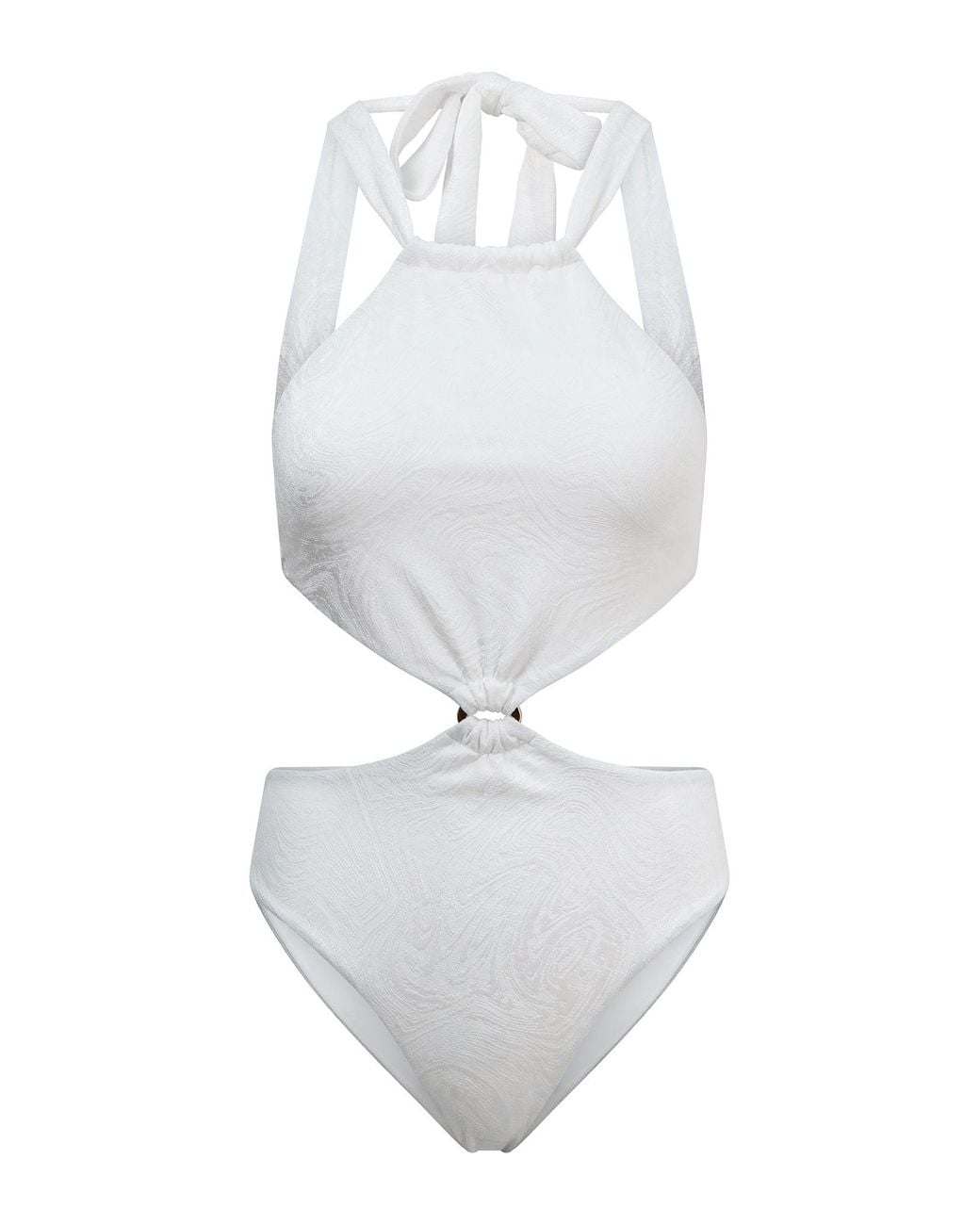 Baíah White Sirena Halter Swimsuit