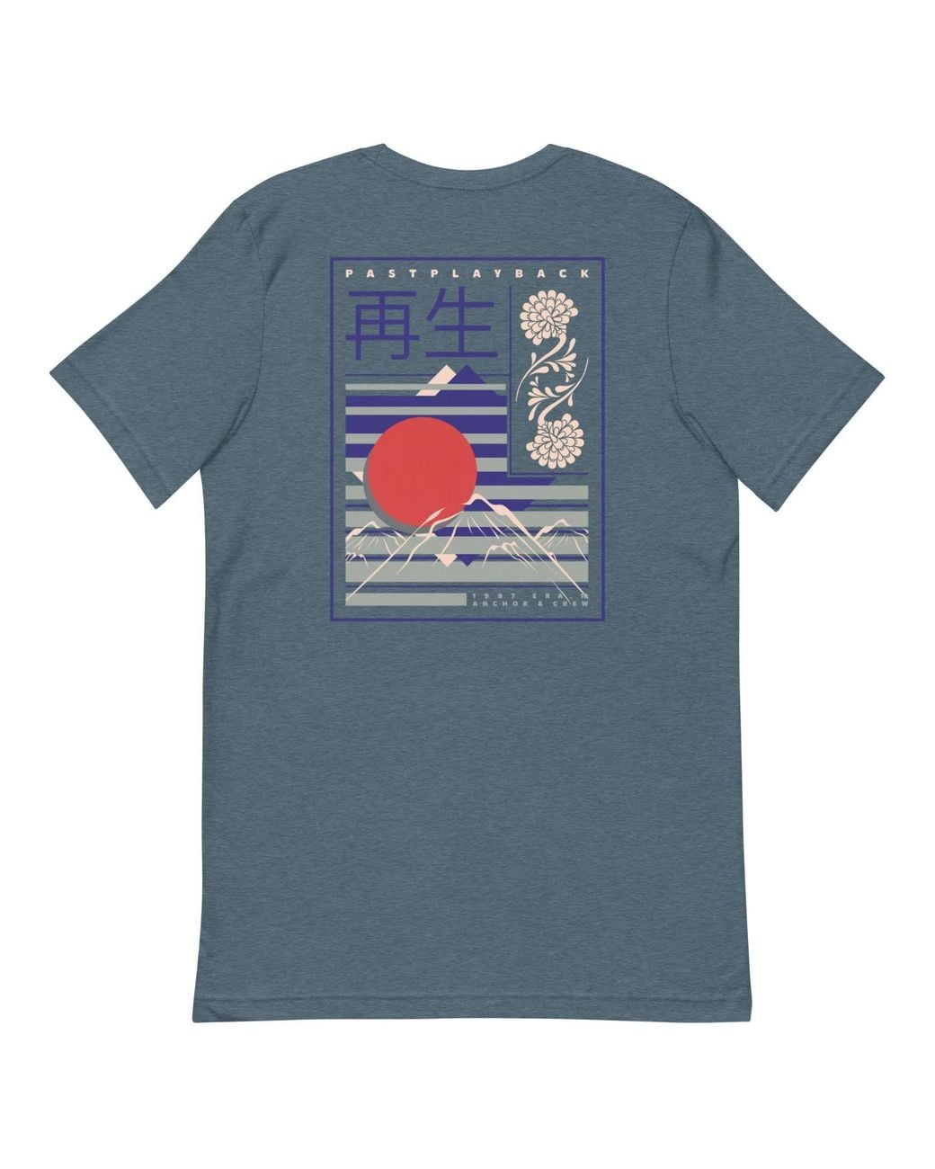Anchor and Crew Blue Heather Ten Vhs Japan Era Organic Cotton T-Shirt for men