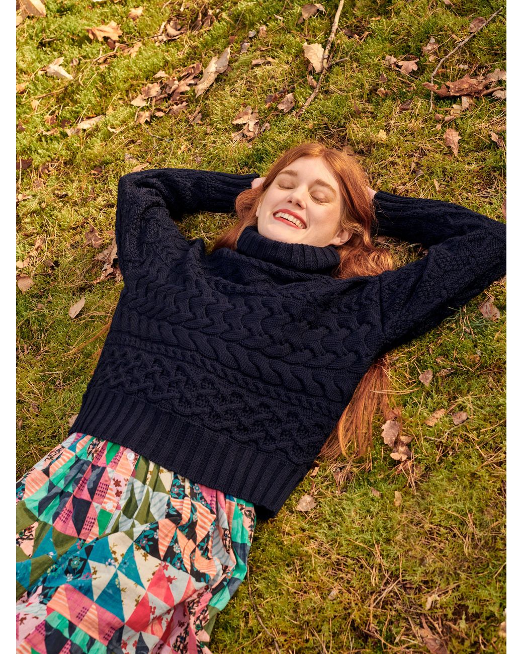 Gigi Knitwear Blue Cable Sweater
