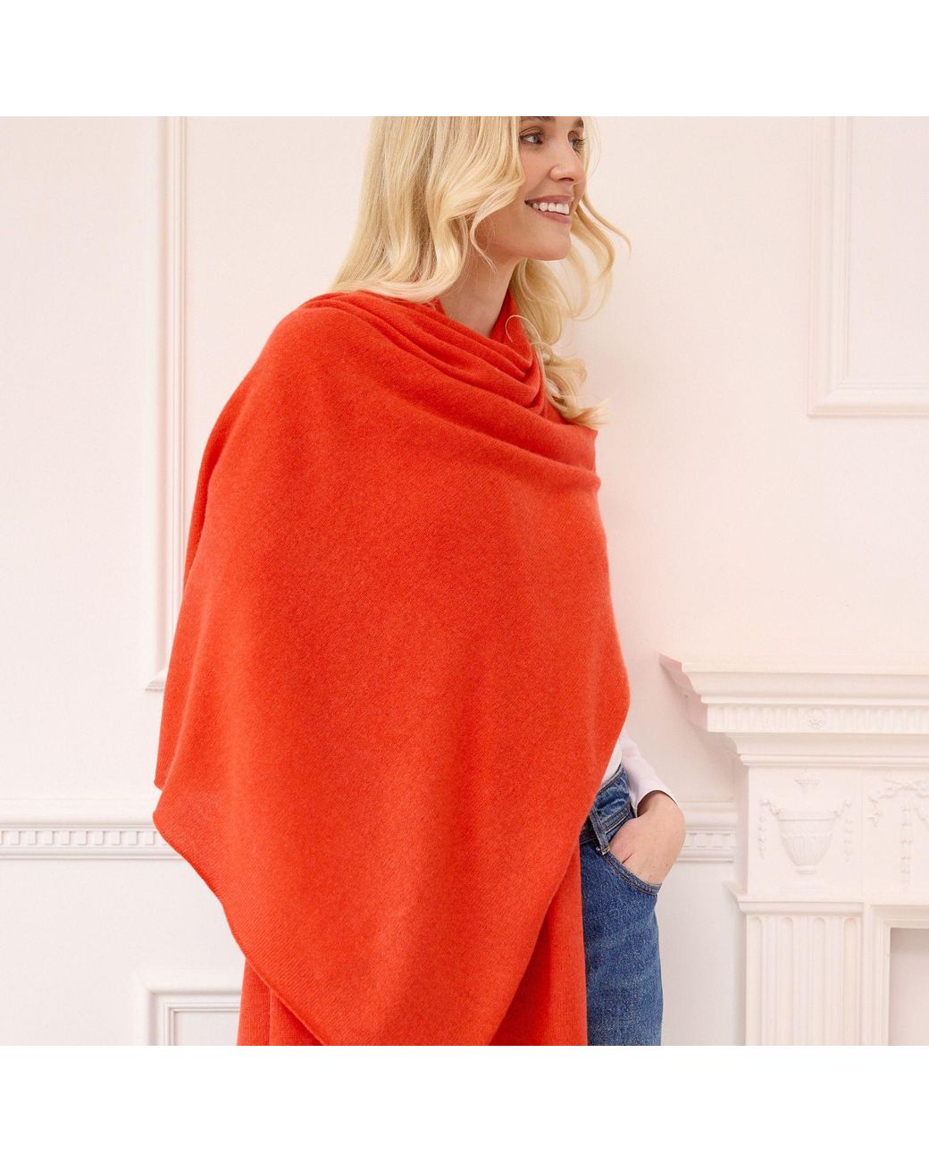 Cove Red Lola Autumn Cashmere Travel Wrap