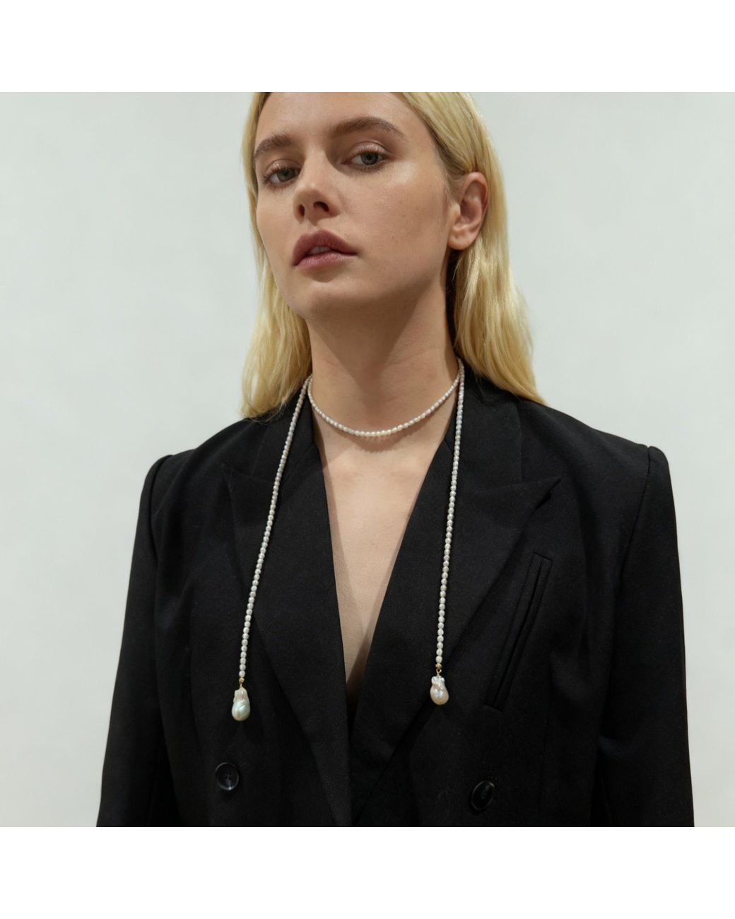 Ninemoo White Serenade Long Pearl Rope Necklace