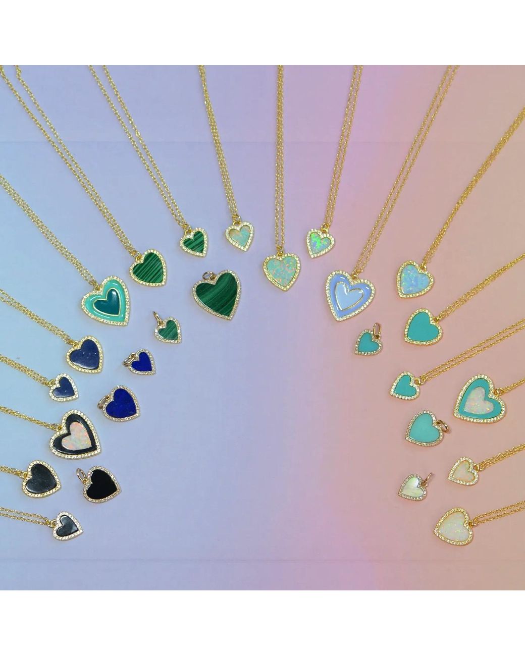 KAMARIA Blue Very Peri Enamel Heart Necklace