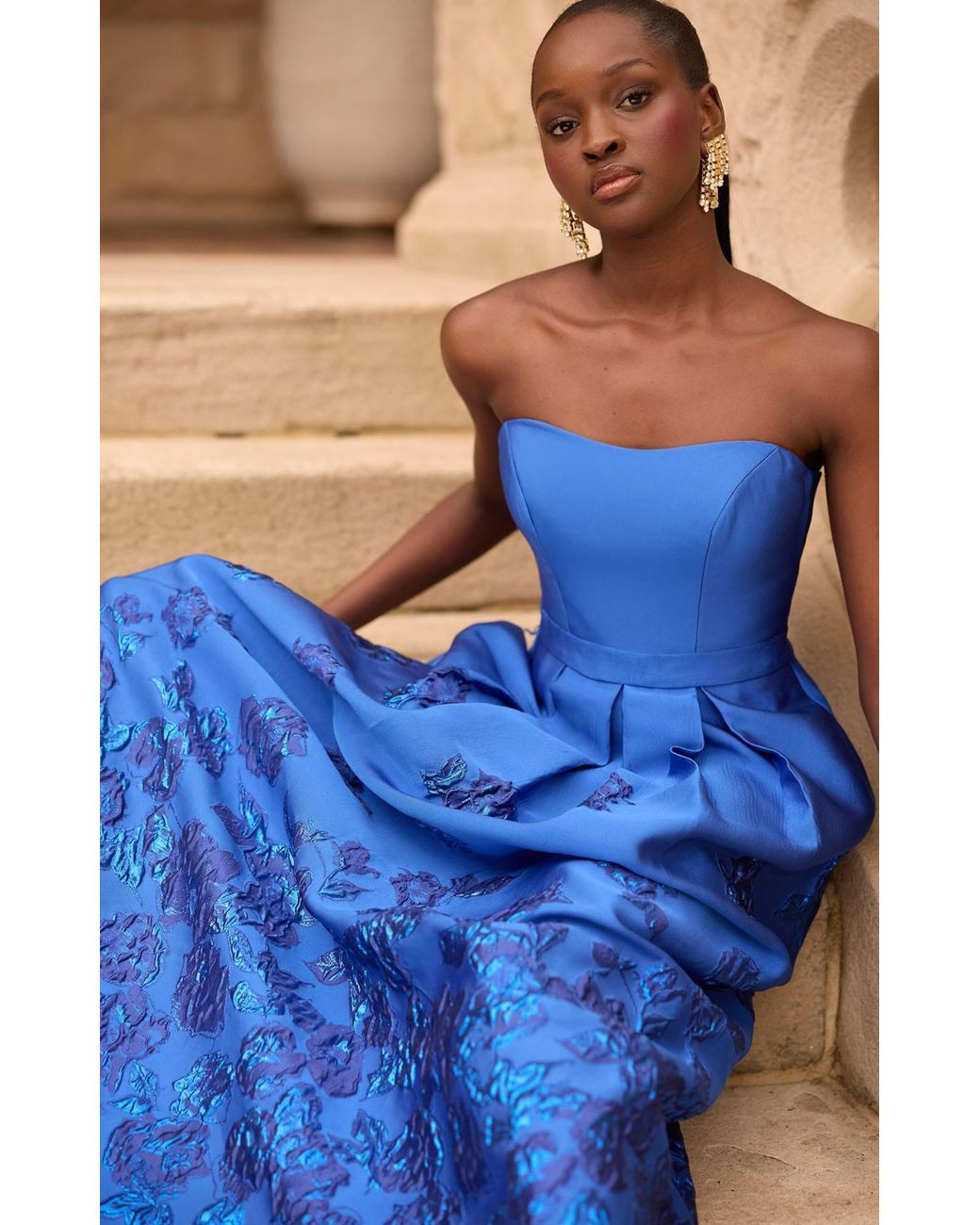 SACHA DRAKE Blue Pialle Gown