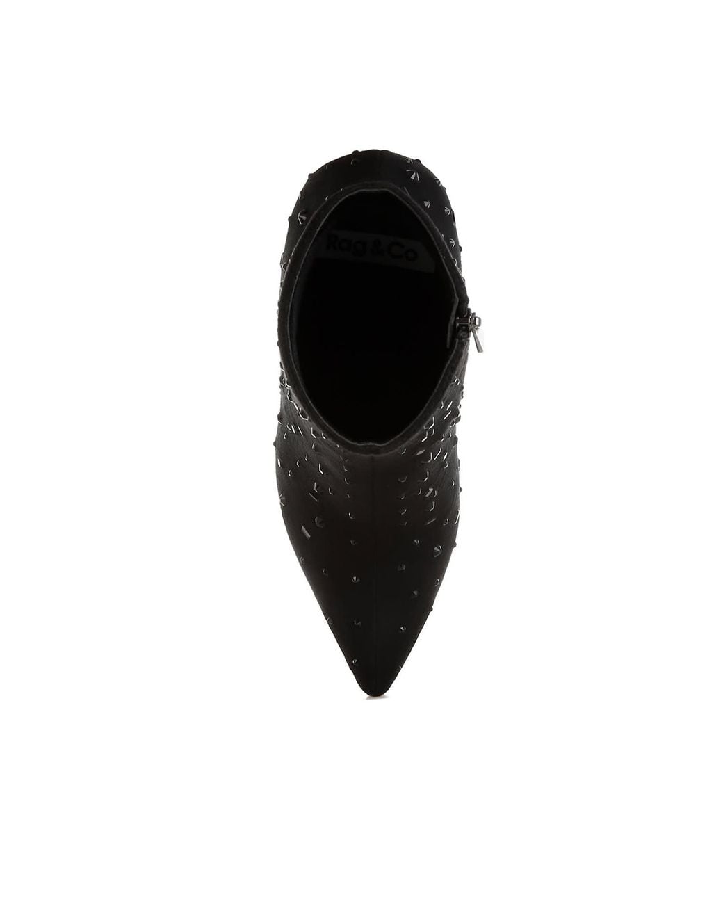 Rag & Co Black Sakura Diamante Embellished Microfiber Boots