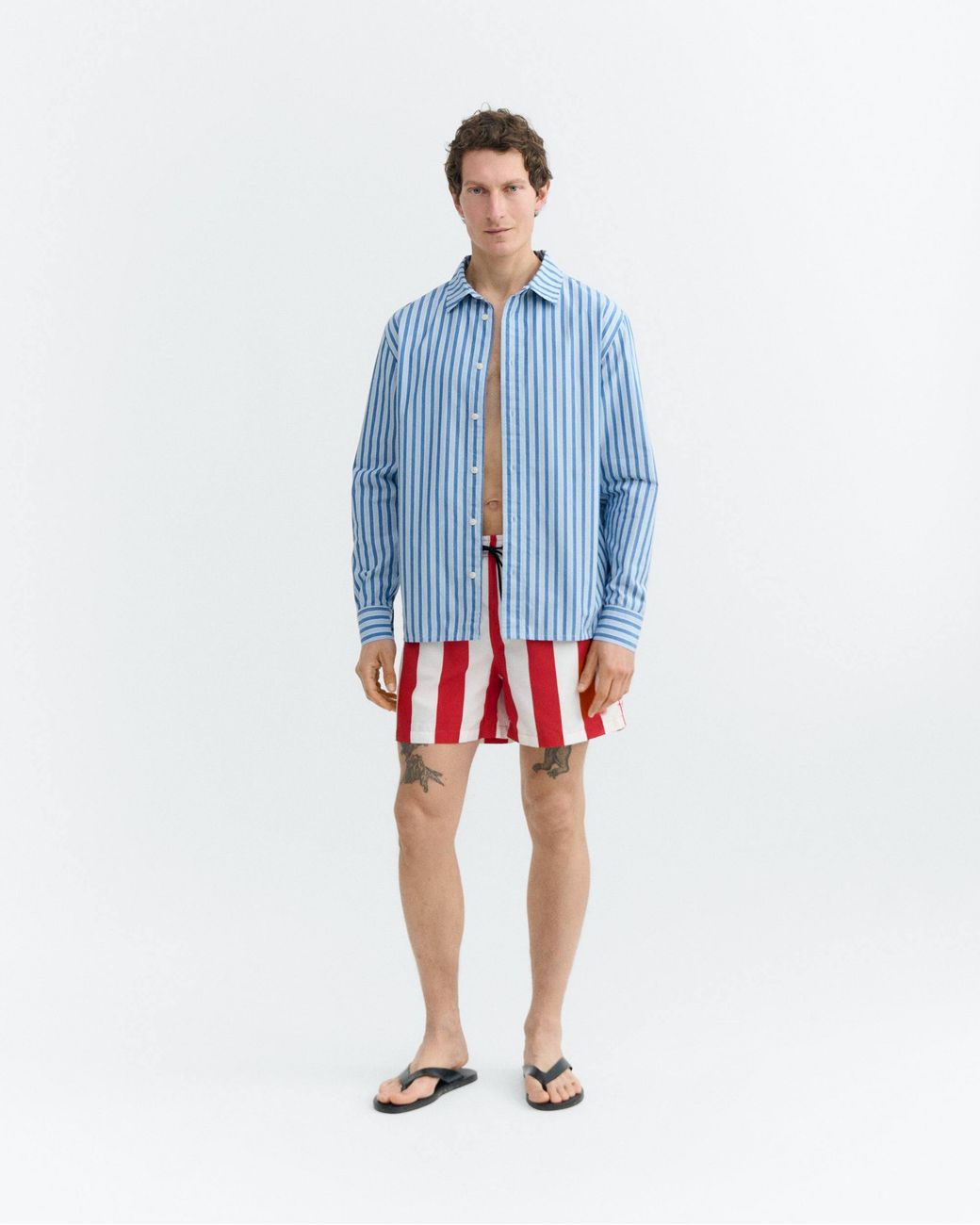 Thinking Mu Red Striped Swimsuit Limpopo for men