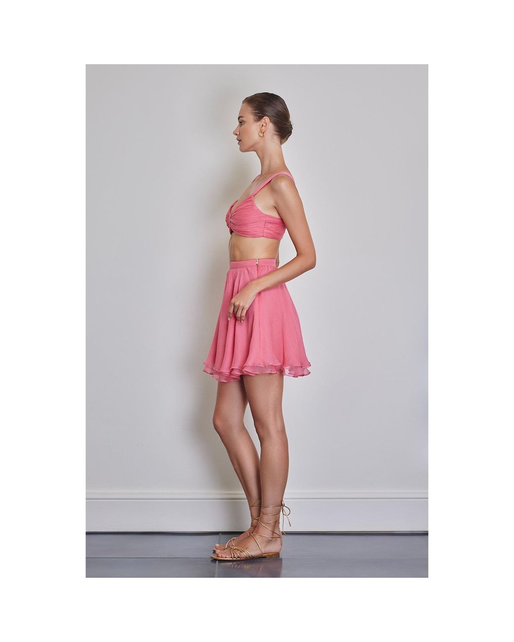 Anse Victorin Pink Lucy Silk Skirt