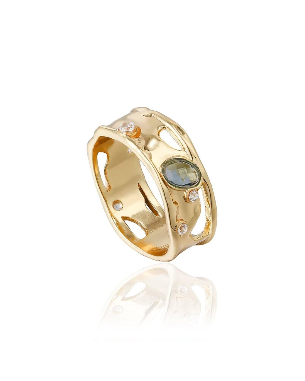 Rare Matters Jewelry Metallic Glass Statement Ring