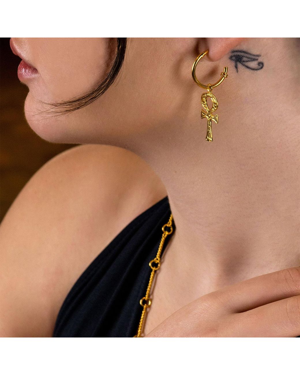 Ece London Metallic The Ankh Earrings