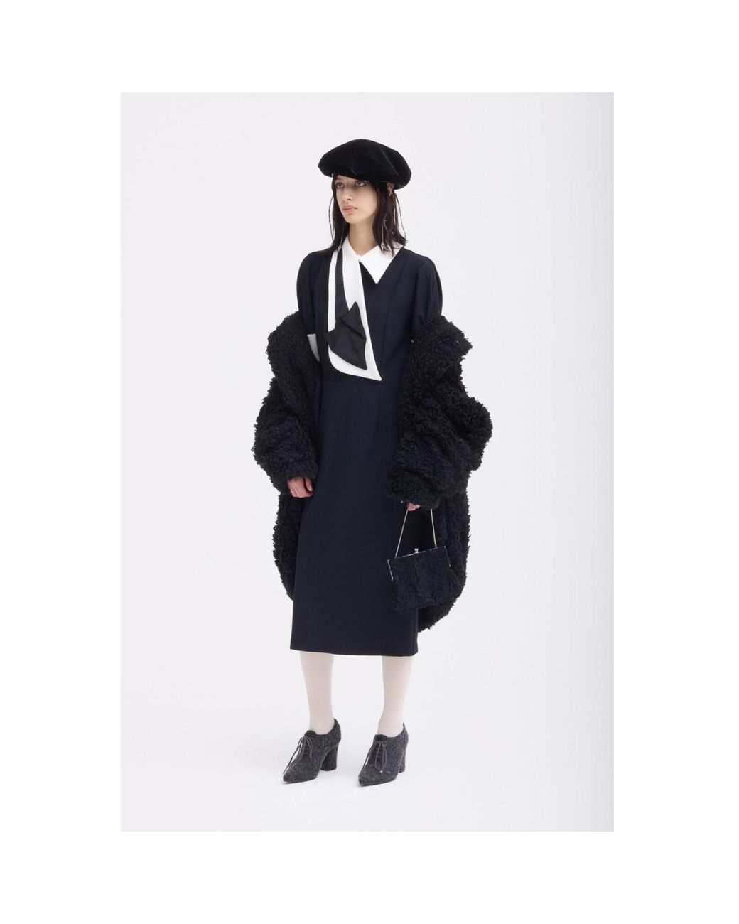 Julia Allert Black Formal Fitted Dress With Collar