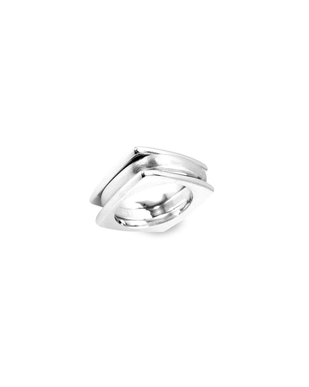 SALLY SKOUFIS Metallic Shadow Ring With Brushed Sterling for men