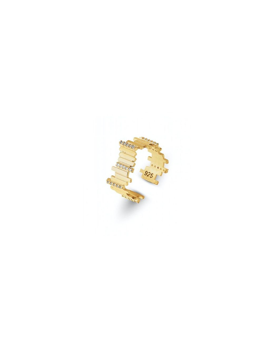 Spero London Metallic New Multiple Bar Sterling Ring