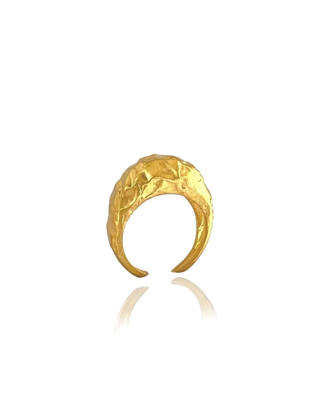LINYA JEWELLERY Metallic Pary Amorphous Matte Oval Ring