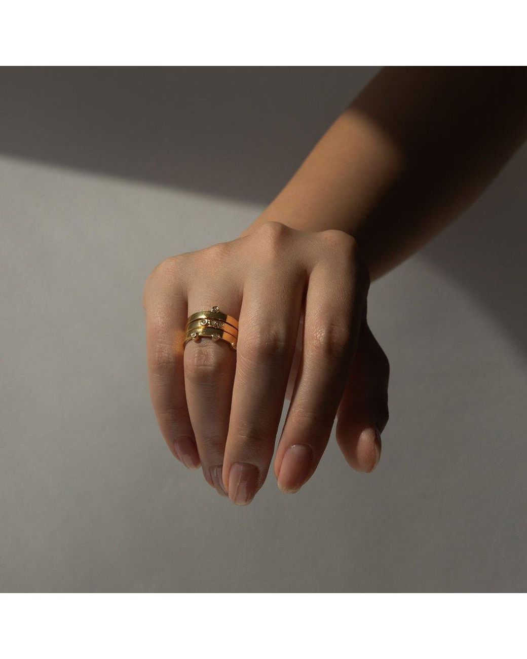 Cier Yellow Diamond Ring Stack