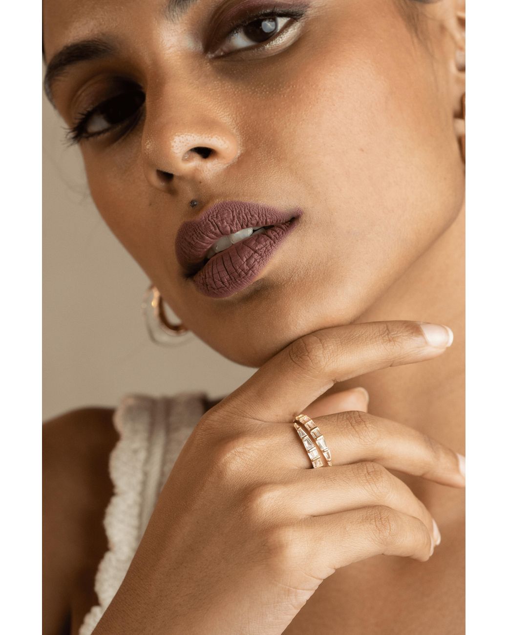 Zynnia Collective Metallic Studded Wrap Ring