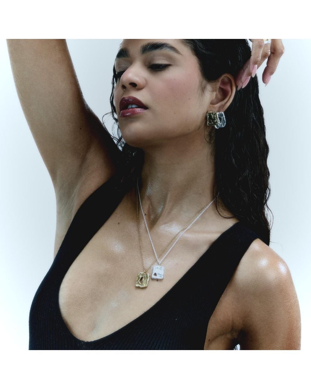 De Roms Metallic Large Abstract Molten Soulmate Necklace
