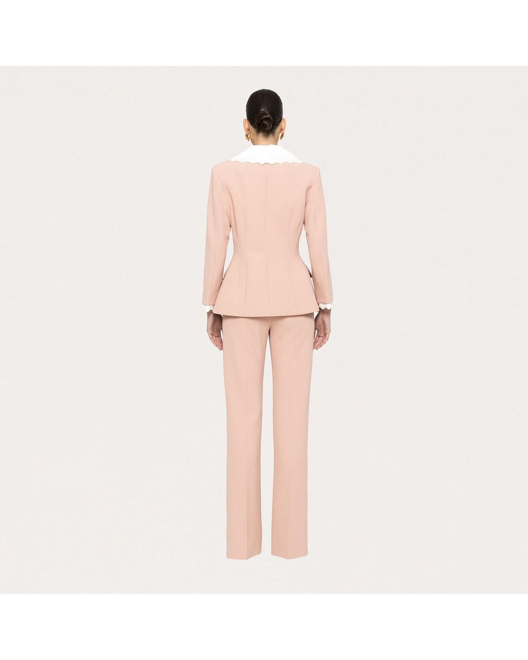 Nissa Pink Single-Breasted Fitted Blazer