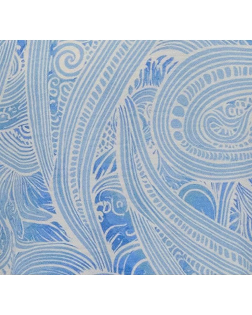 Lords of Harlech Blue Tyler Marakesh Paisley Short Sleeve Shirt for men