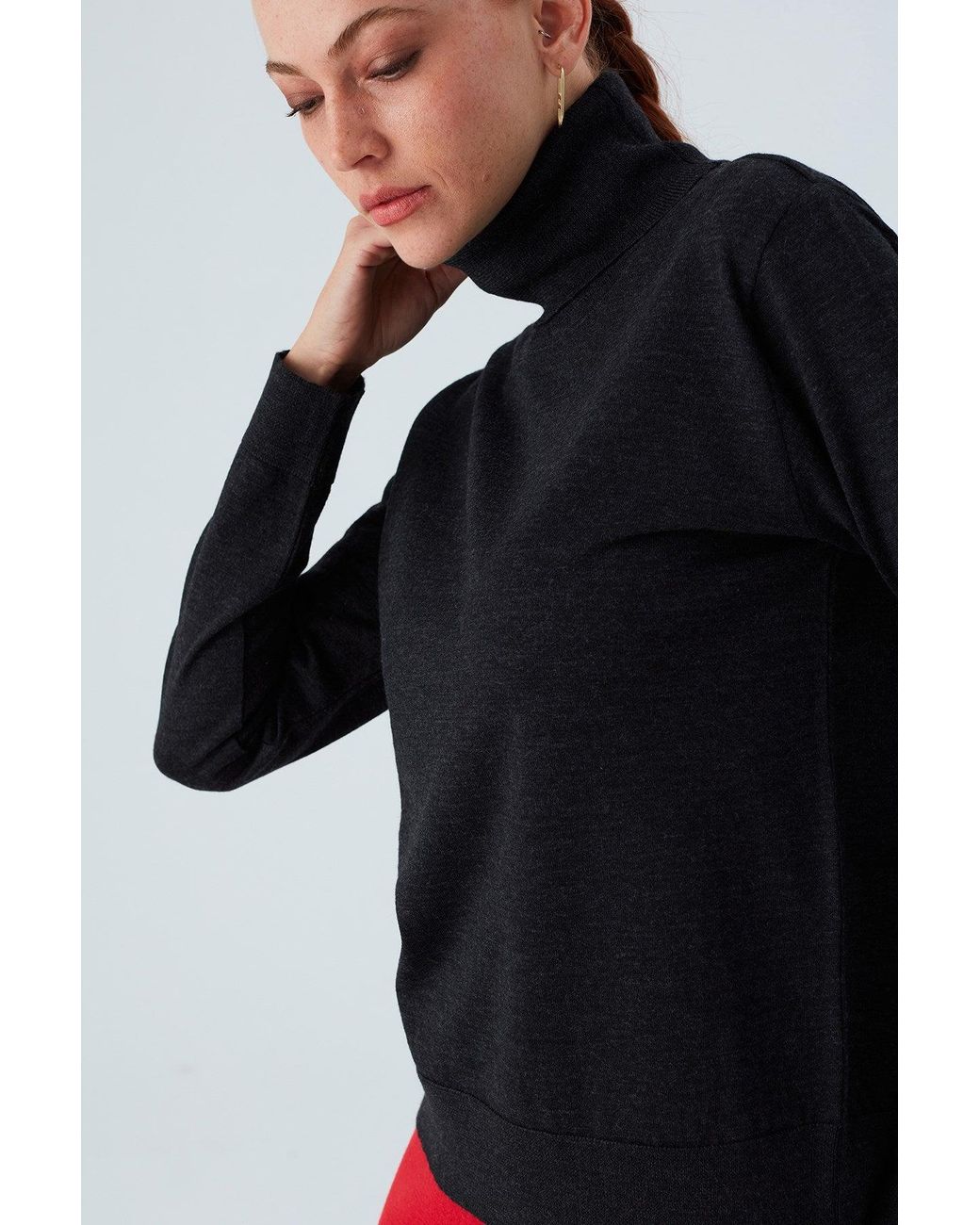 Peraluna Black Valeria Fine Turtleneck Pullover