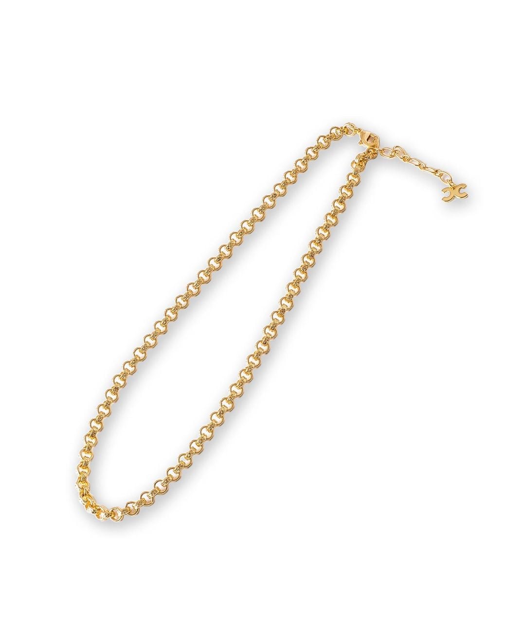 Classicharms Metallic Carved Rolo Chain Choker Necklace