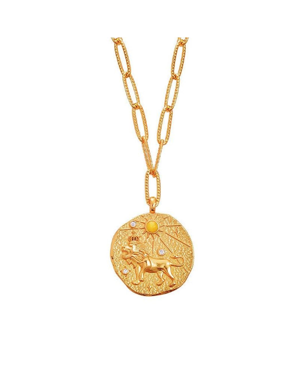 Aurozia Metallic Constellations Leo Double-Sided Coin Necklace