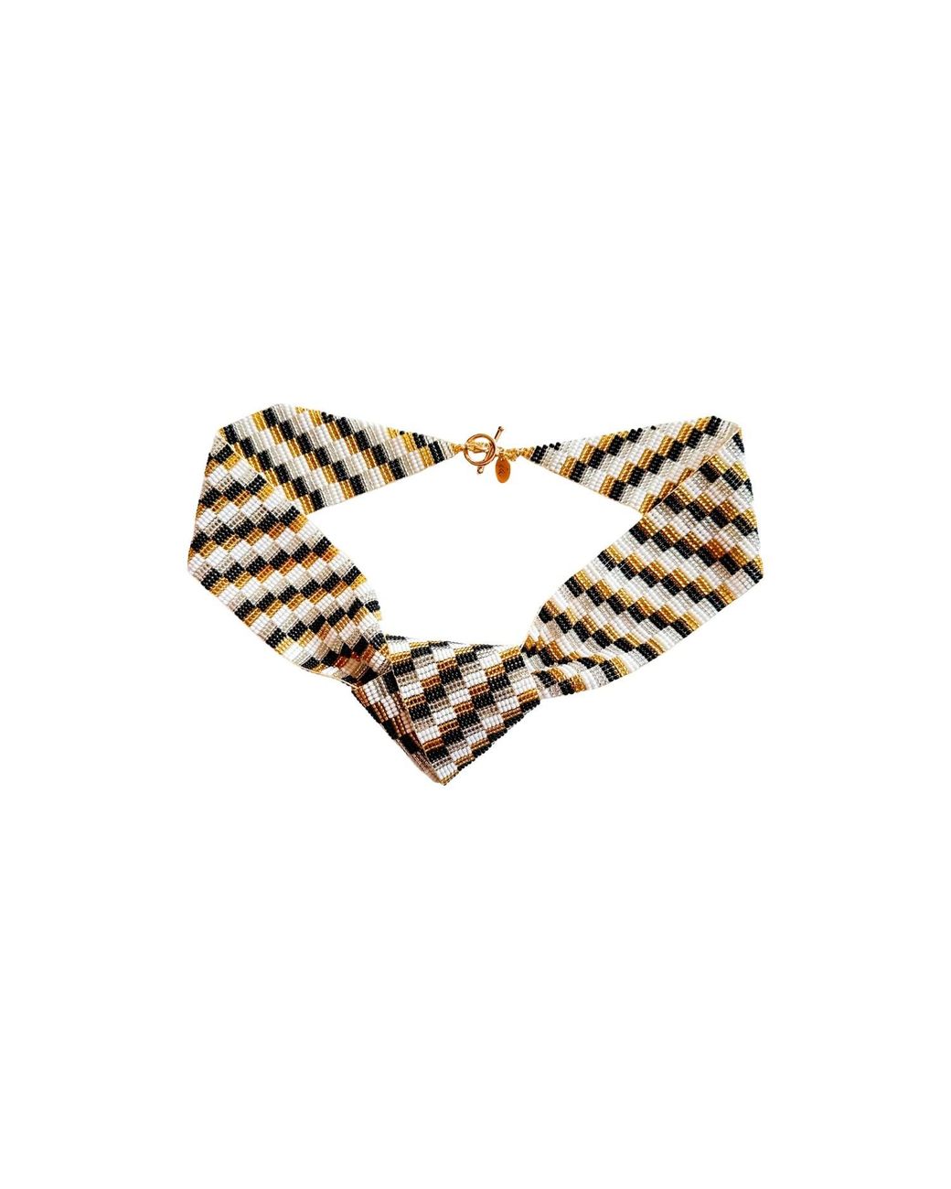 Iliana Arrazola Metallic Minimalist Deconstructed Necklace, And, Glass Beads, Beaded Jewelry