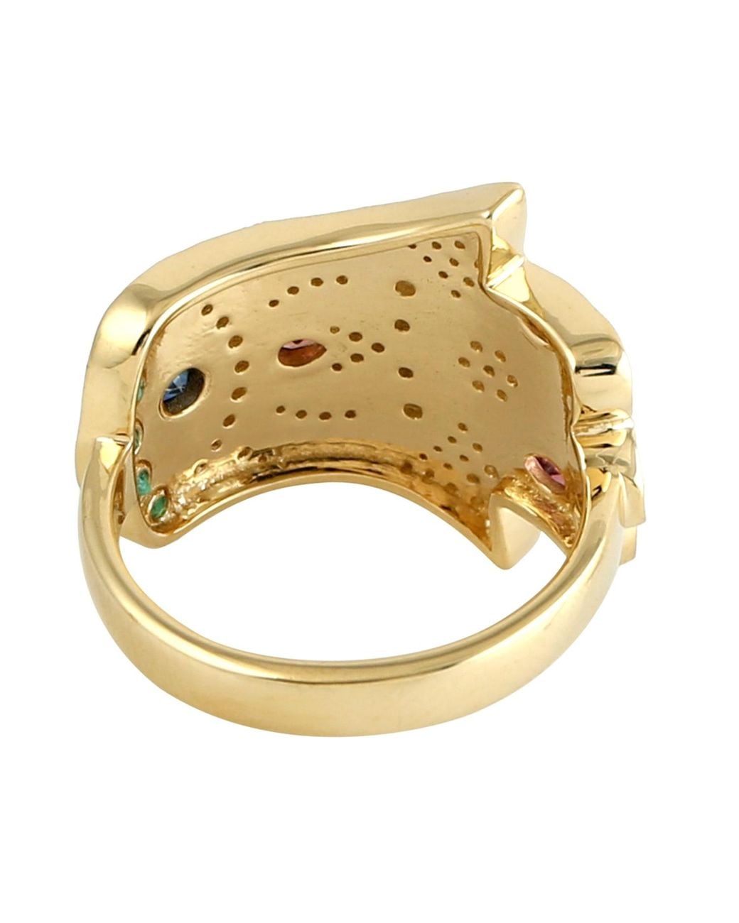 Artisan Metallic Multi Gemstone Butterfly Diamond Ring