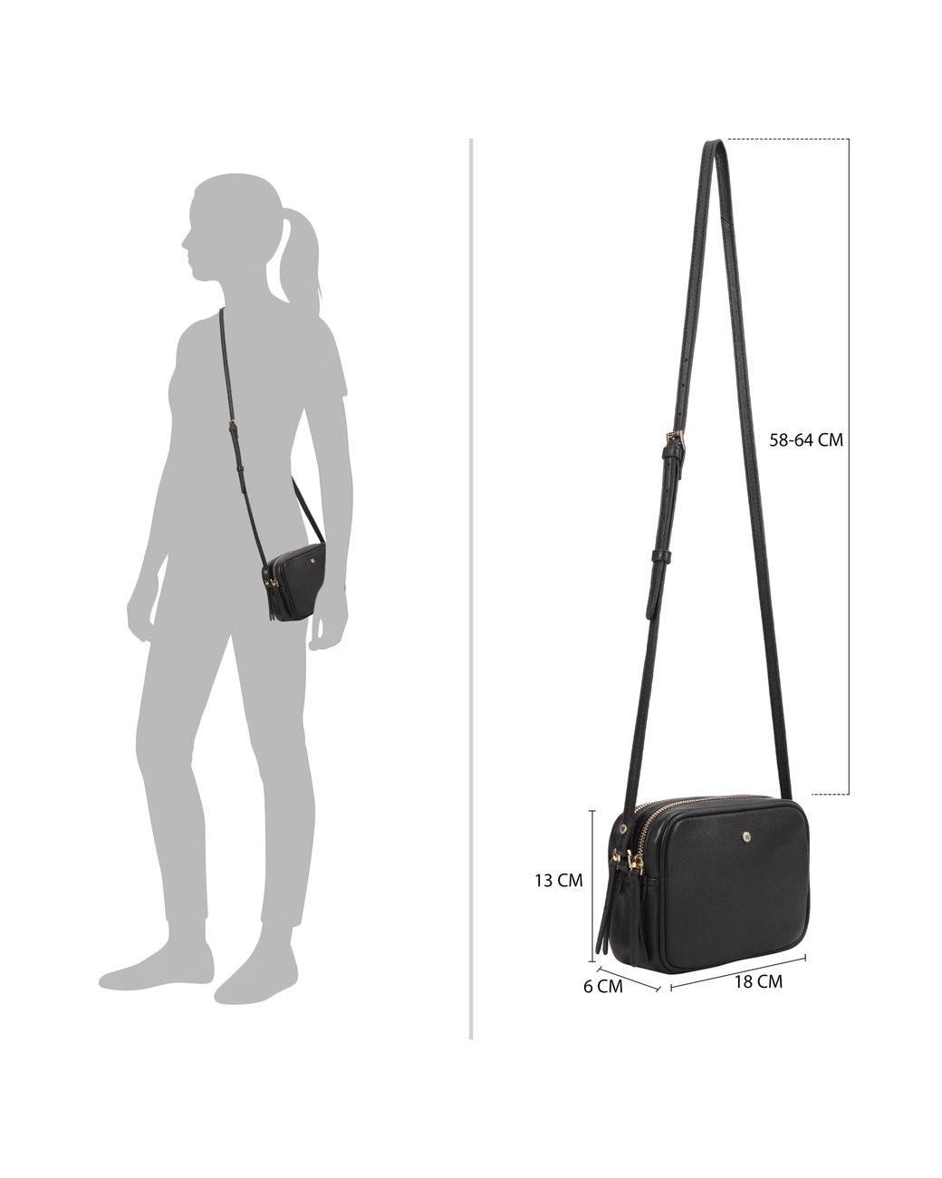 Paul Costelloe Black Kendra Crossbody Bag