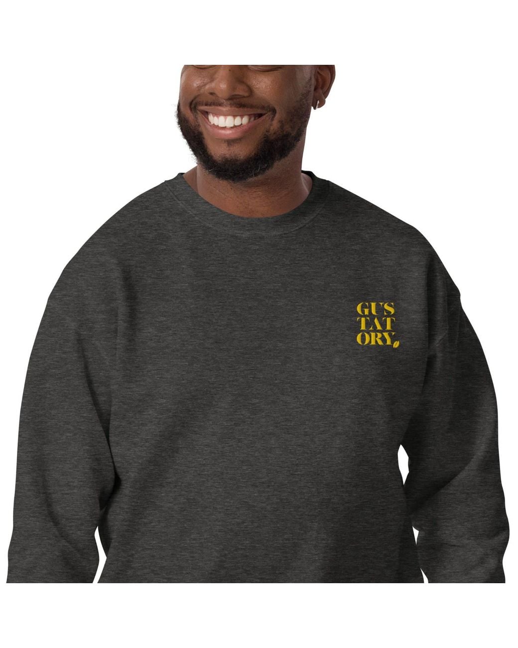 Anchor and Crew Gray Heather Gustatory Coffee Over Bills Cotton Blend Embroidered Sweatshirt
