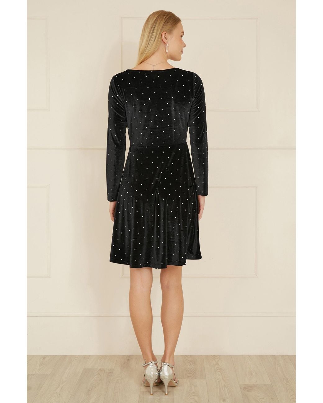 jenny packham black dress Women's Black Skater Dress Long Sleeve Mini main image 1