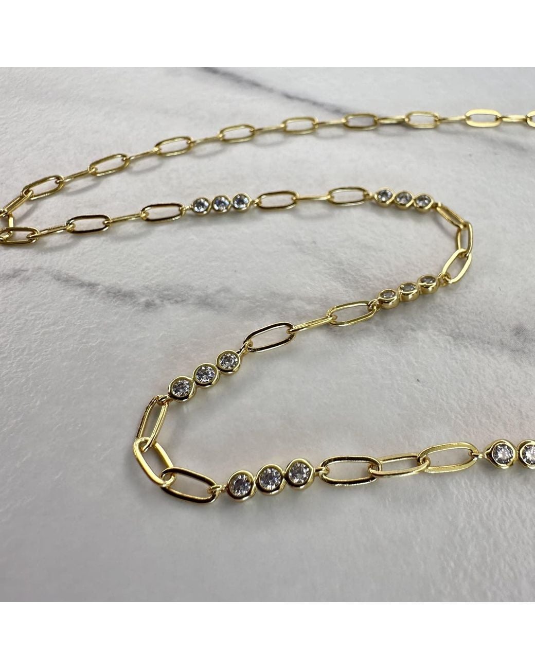 Clemence Wren Metallic Triple Gemstone Necklace Chain