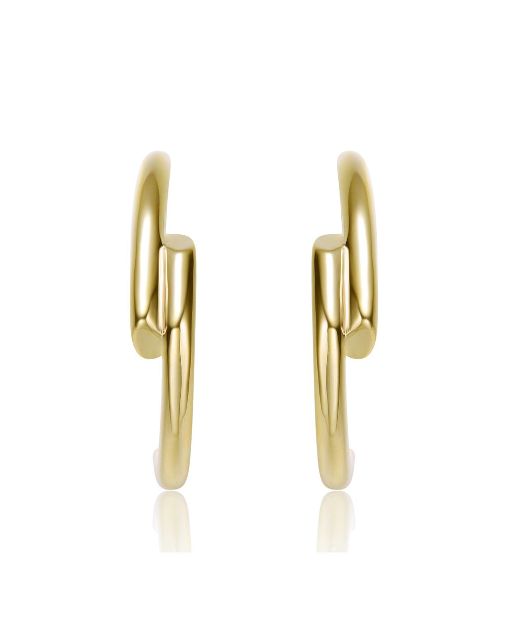 Genevive Jewelry Metallic Rachel Glauber Colored Open Hoop Earrings
