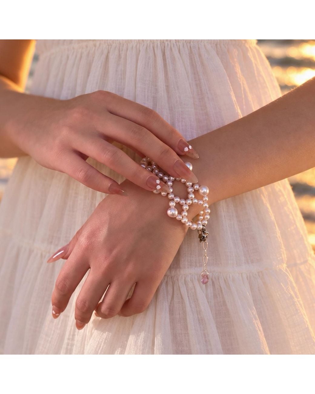 Ninemoo Pink Ballet Rosé Arabesque Pearl Bracelet