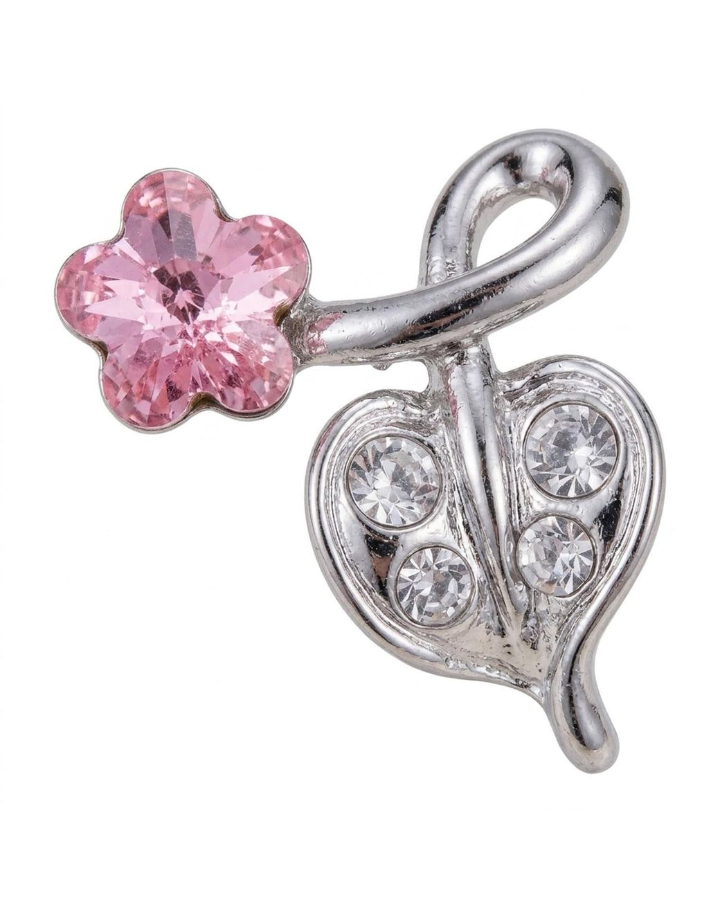 Modenaire Pink Flower Crystal Drop Earrings For