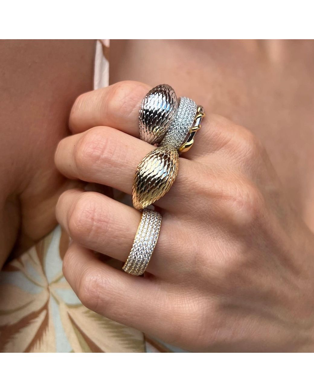 Native Gem Metallic Mini Billionaire Ring 14K Vermeil