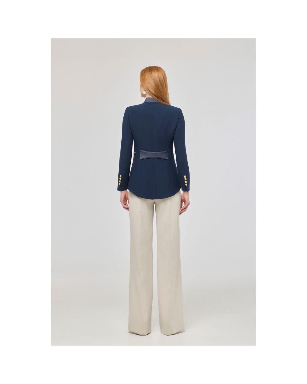 The Extreme Collection Blue Embroidered Blazer Renata Love