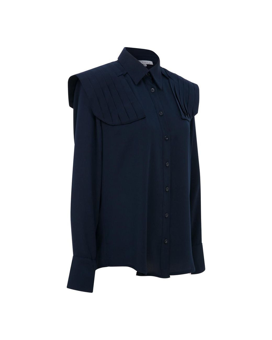 Maan Istanbul Blue Oversize Dark Silk Shirt