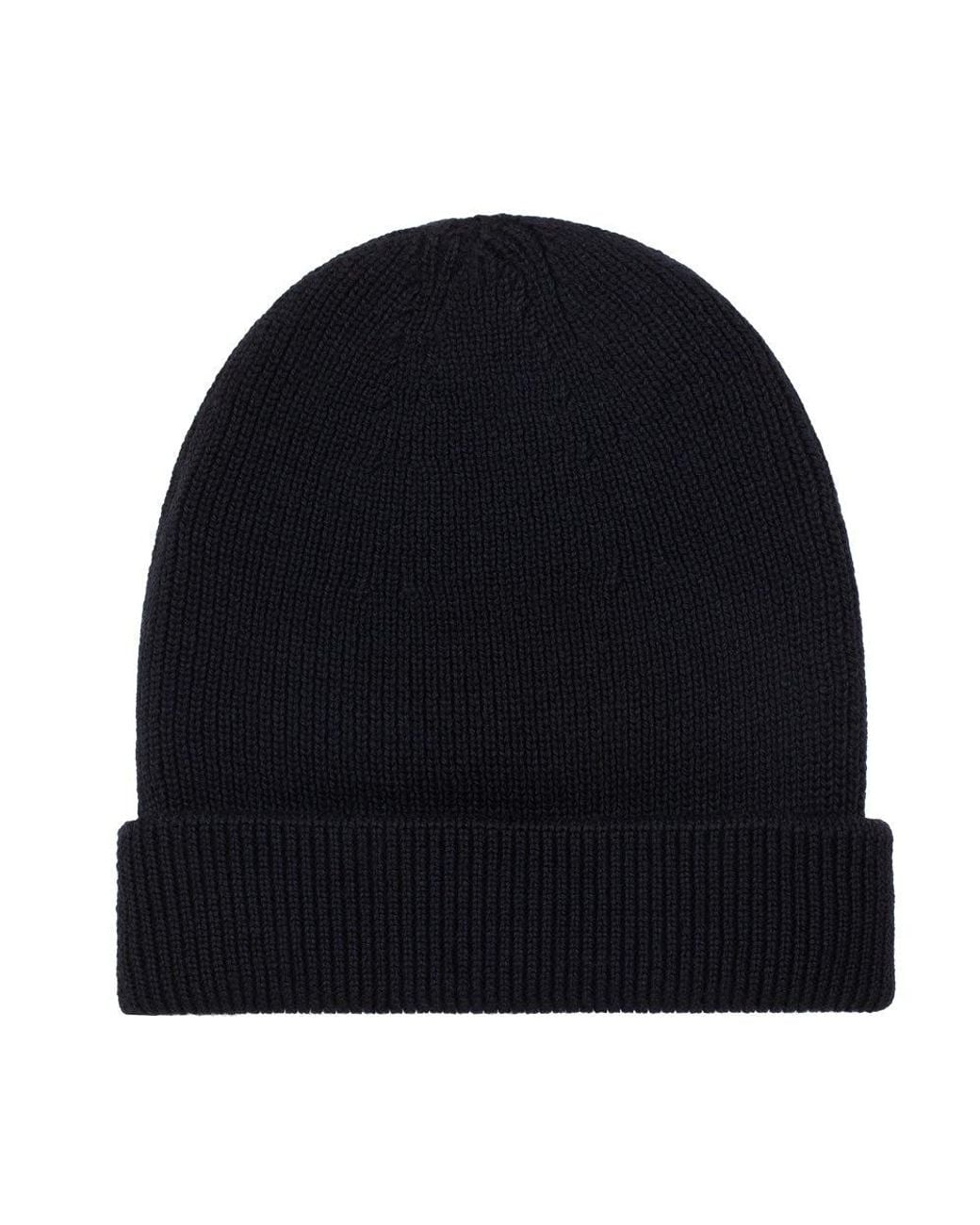 Paul James Knitwear Black Heavyweight Merino Activewear Beanie