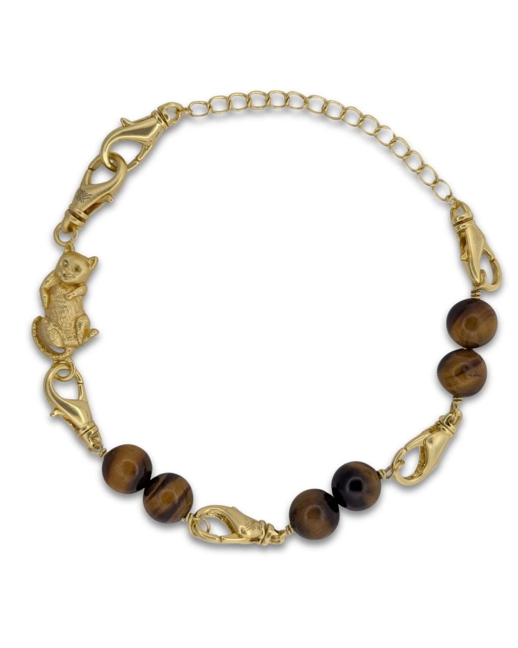 Frenvyrn Metallic Cat Convertible Tiger's Eye Bracelet Bag Charm Medium for men