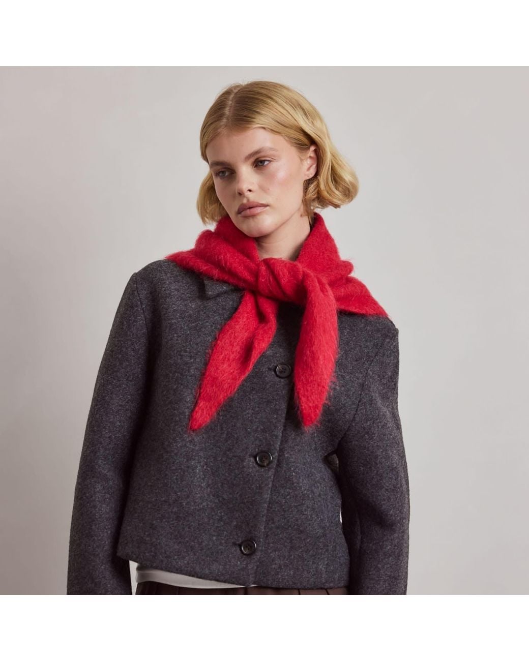 Arctic Fox & Co. Red Alpaca Triangle Scarf