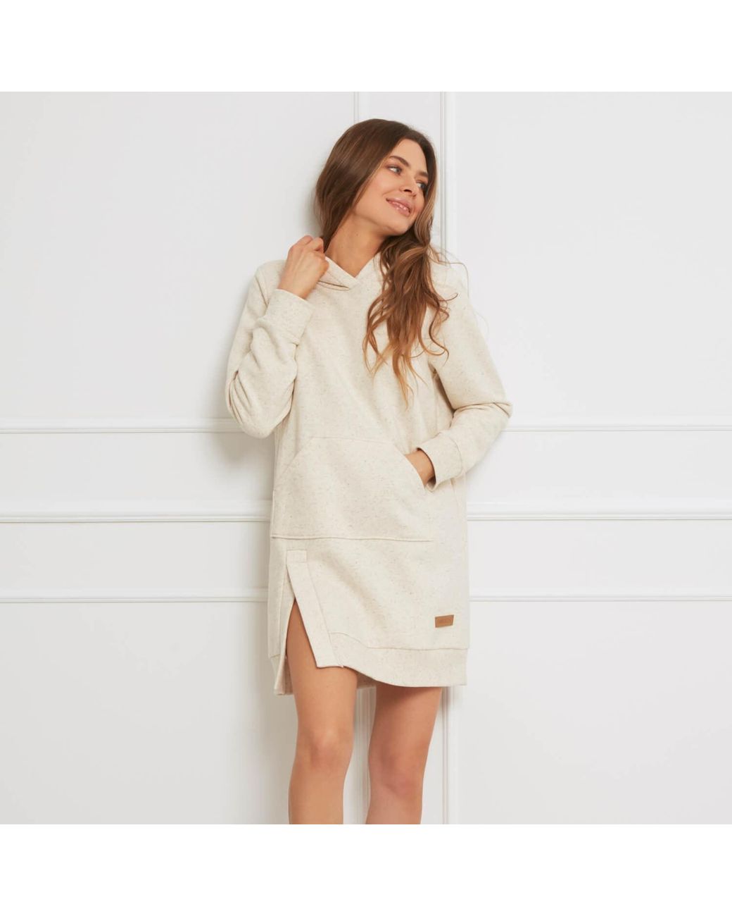 Oh!Zuza White Neutrals Hooded Dress