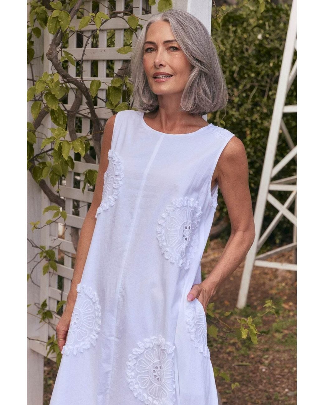 Adrift Clothing White Suzie Reversible Swing Dress