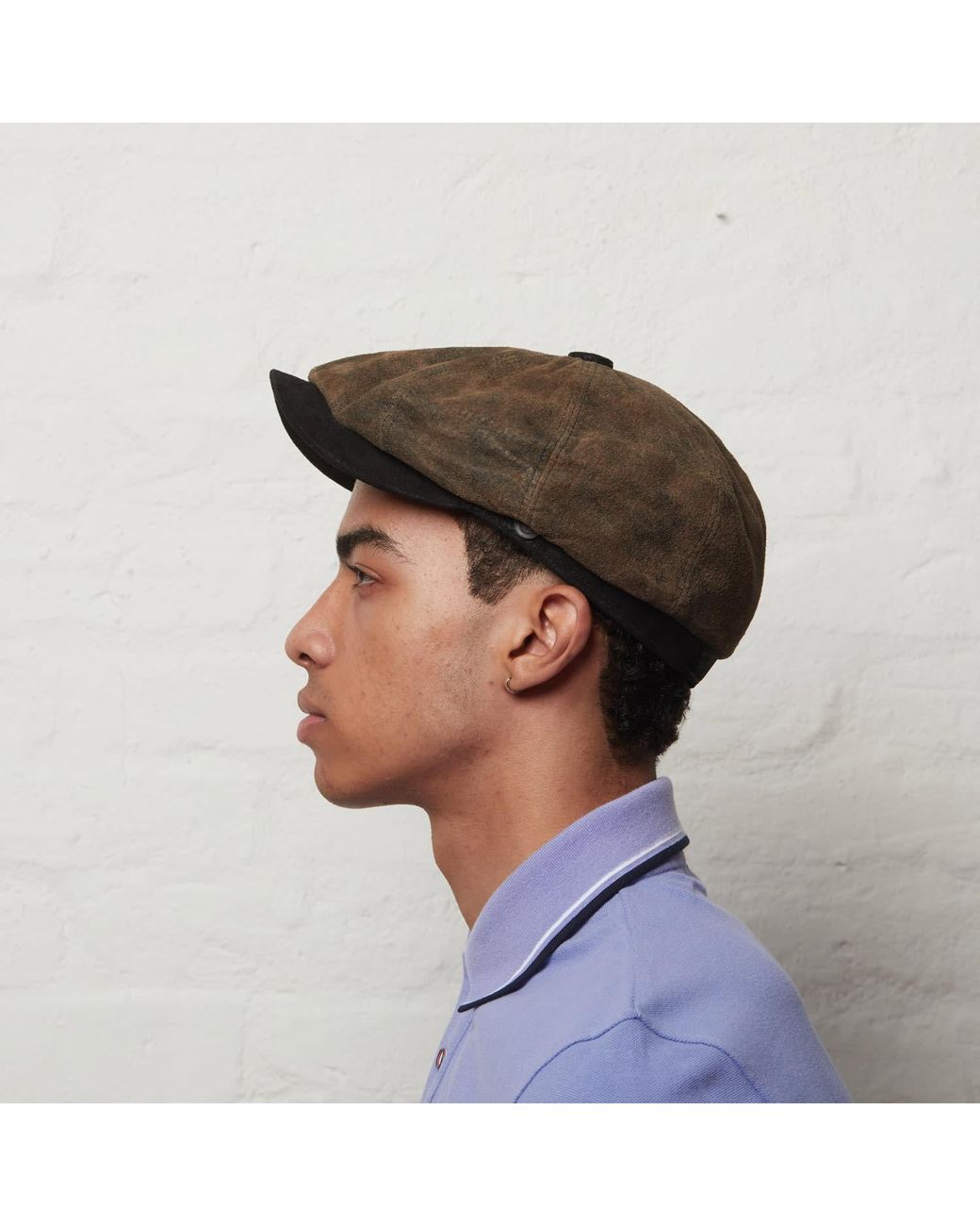 Dasmarca Hats Green Oliver Leather Bakerboy Newsboy Peaky Cap For for men