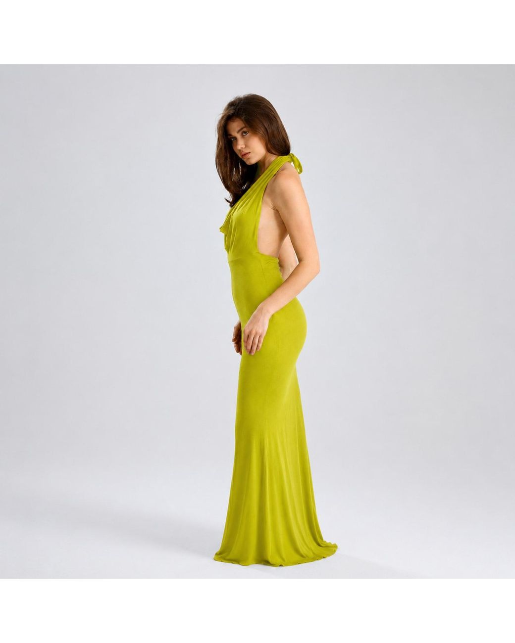 Maison De Gala Yellow Selene Lime Gown