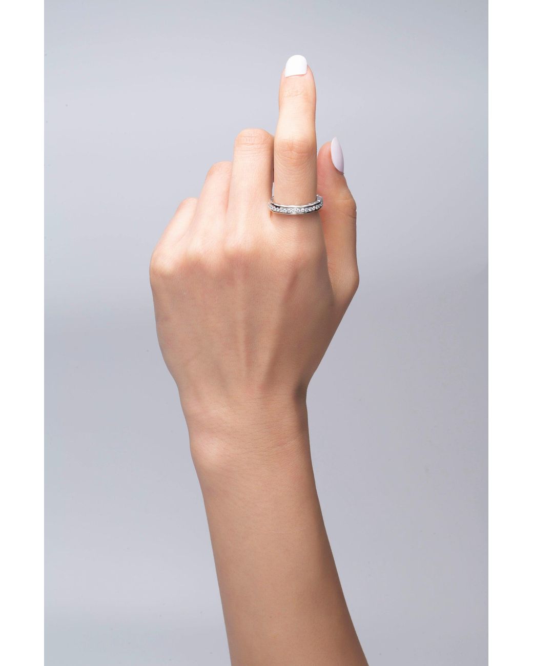 Classicharms Gray Sophie Molten Eternity Stackable Ring