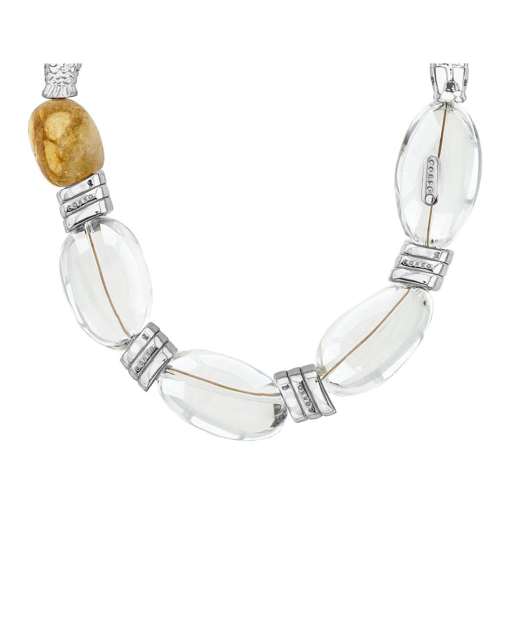 Corso Jewelry Metallic Biwa Citrine Choker