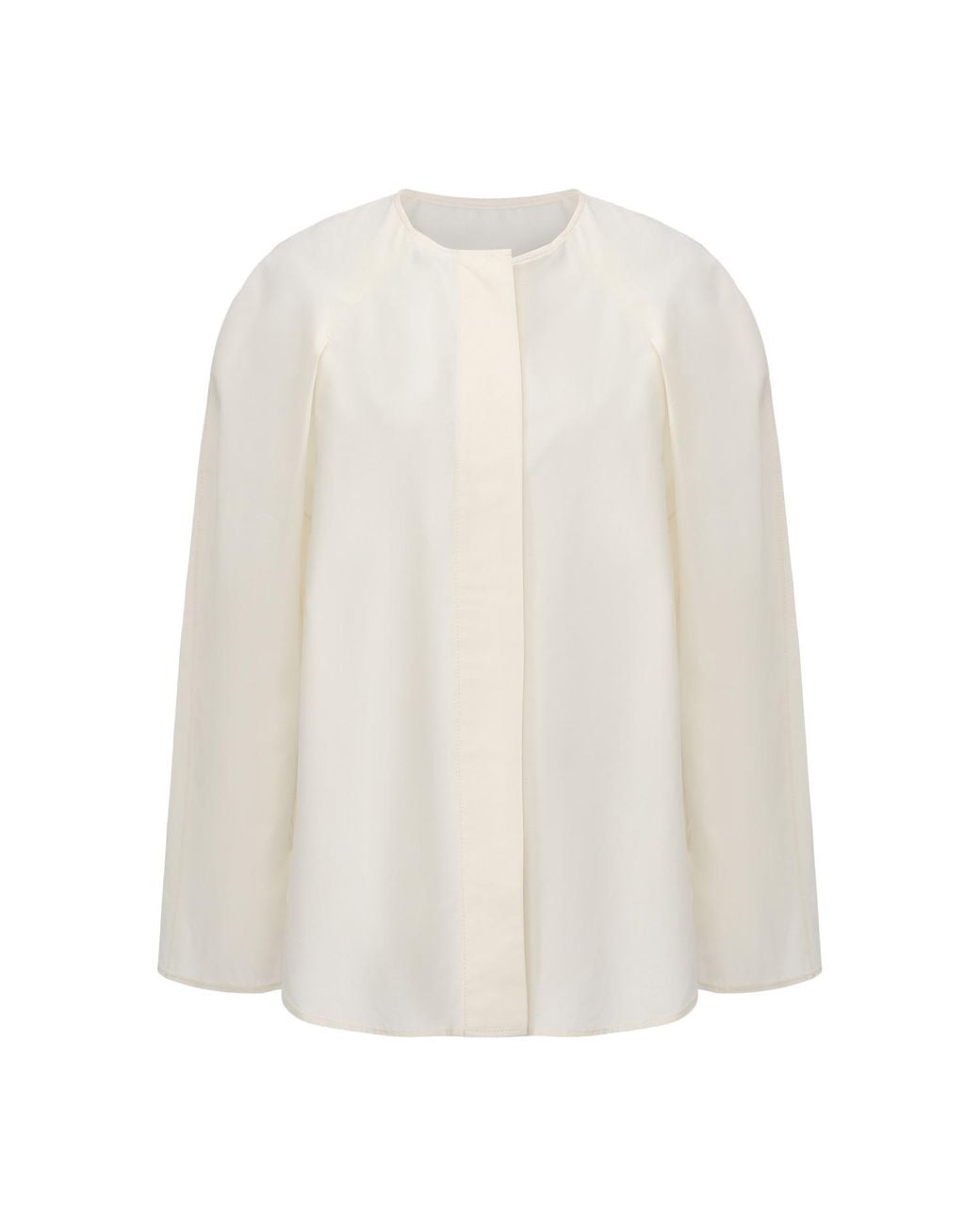 FRONT ROW SHOP White Sculptural Shaped Shirt Off